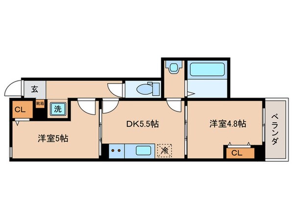 グランコート八反畑の物件間取画像